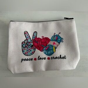 Peace Love Crochet Pouch